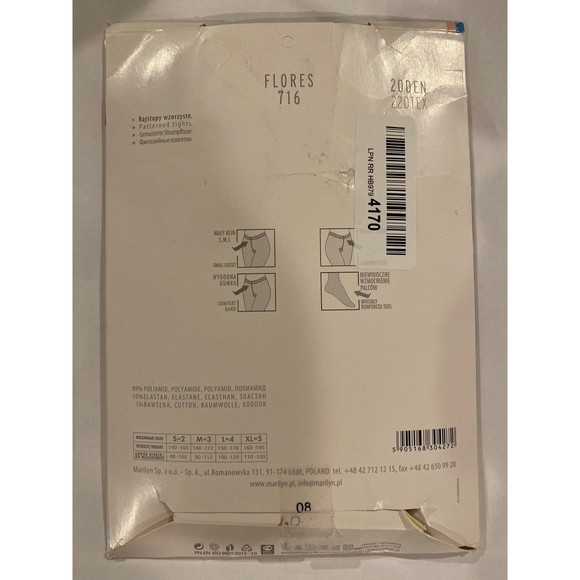 Marilyn Designer Tights with Polka Dot Pattern Black Size Small - Picture 2 of 2